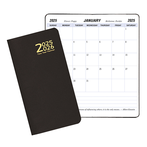 Two Year Pocket Planner w/ Leatherette Cover 1