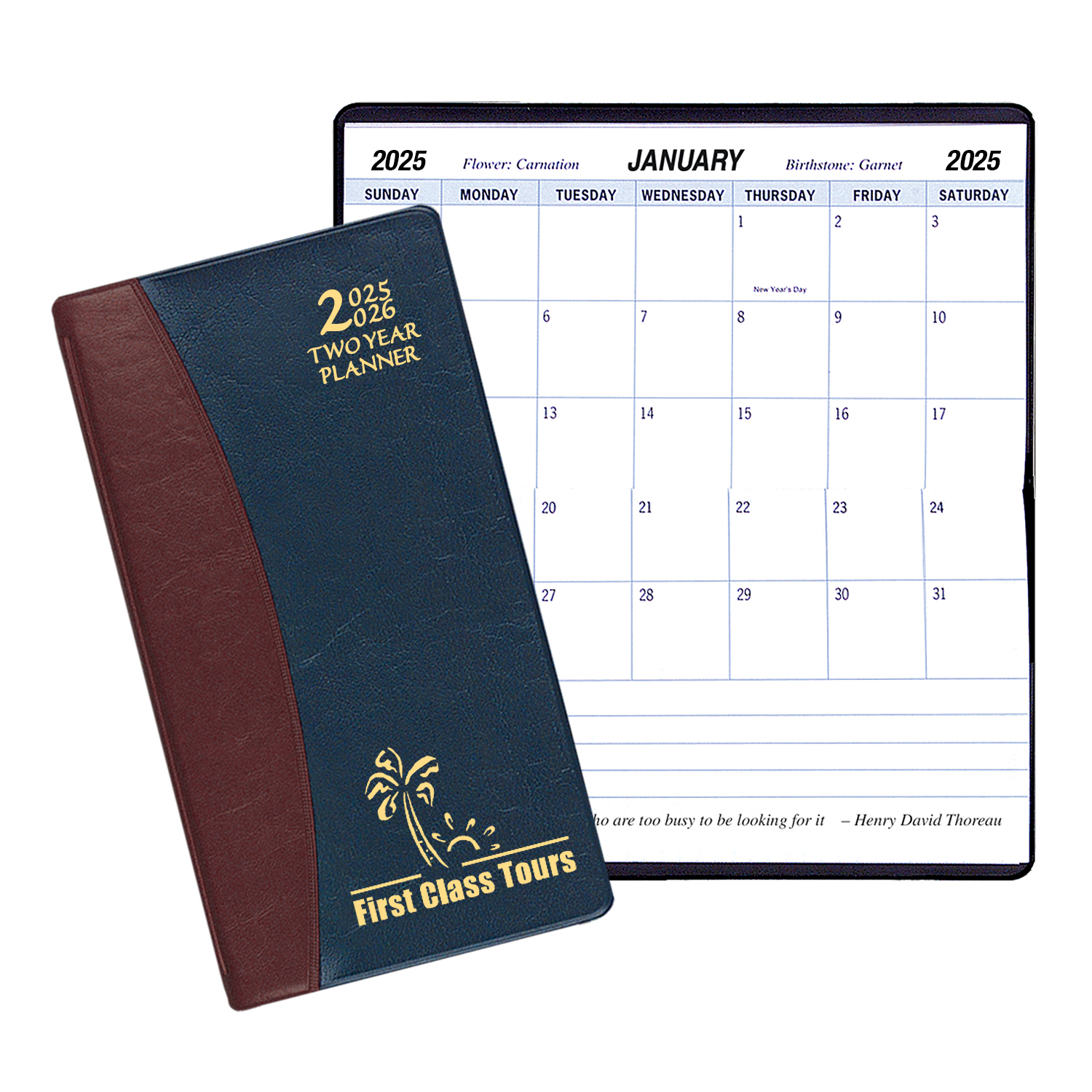 Two Year Pocket Planner w/ Carriage Vinyl Cover 1