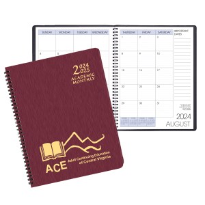 Academic Wire Bound Monthly Appointment Planner w/ Shimmer Cover 1 Academic Wire Bound Monthly Appointment Planner w/ Shimmer Cover 1