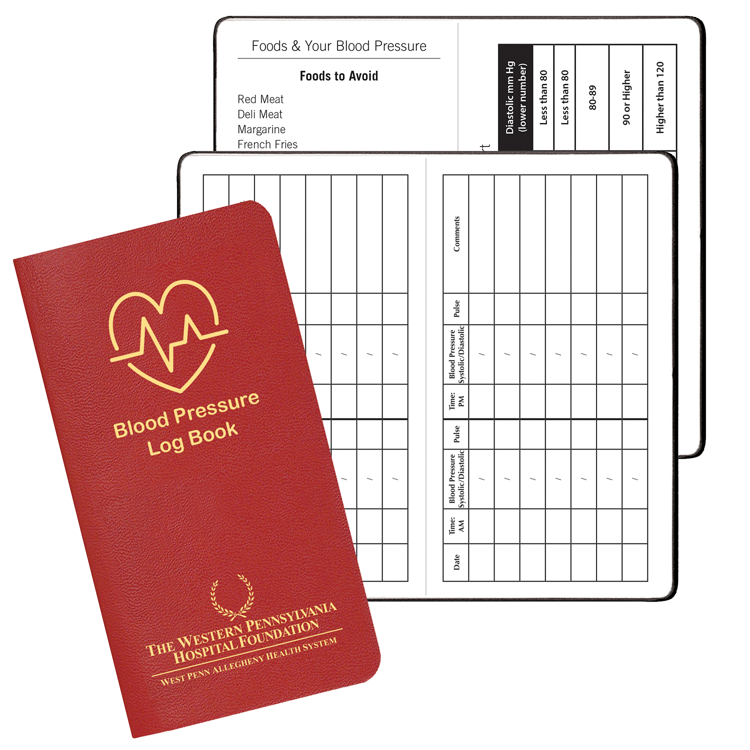 Blood Pressure Log Book w/ Leatherette Cover 1