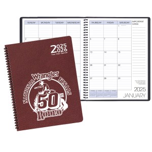 Two Year Monthly Desk Planner w/ Leatherette Cover 1 Two Year Monthly Desk Planner w/ Leatherette Cover 1