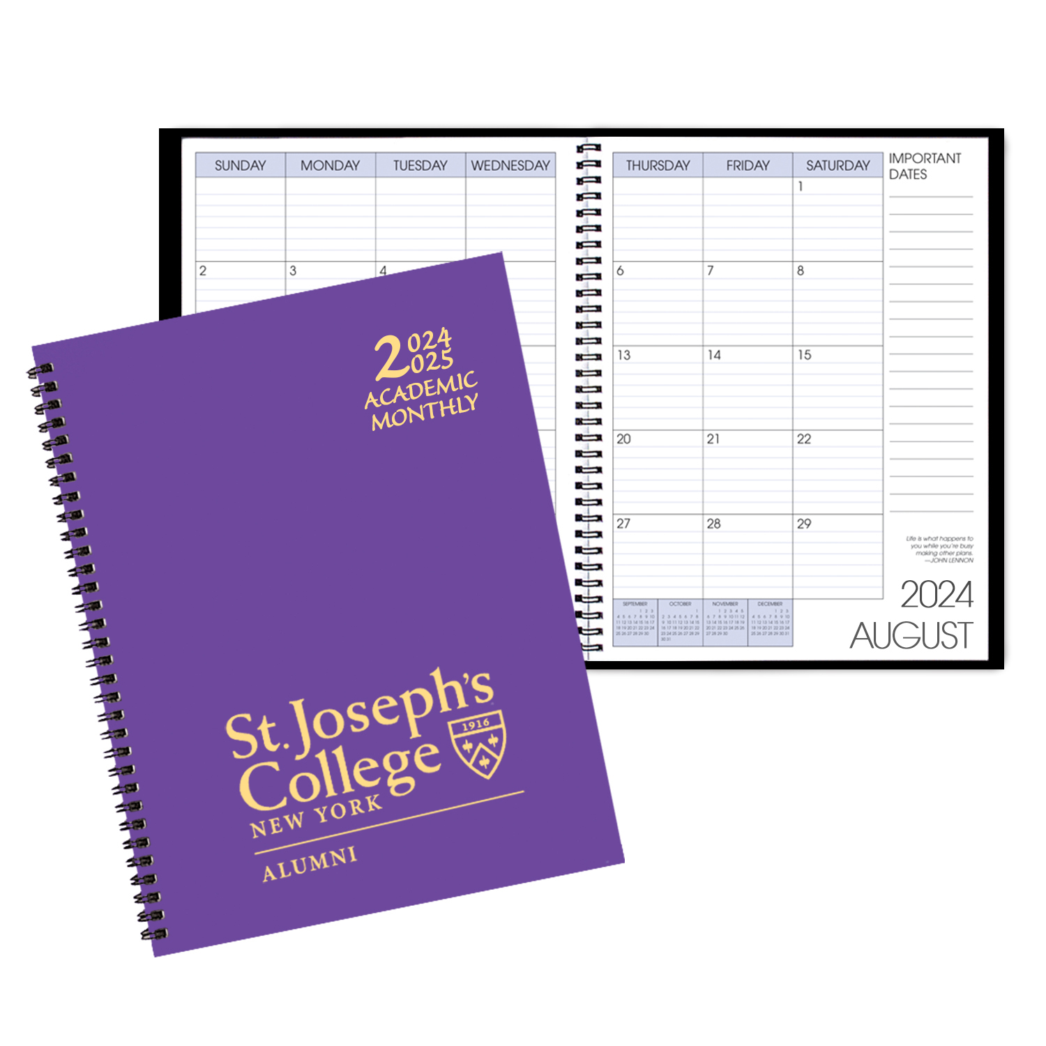Academic Wire Bound Monthly Desk Planner w/ Technocolor Cover 1