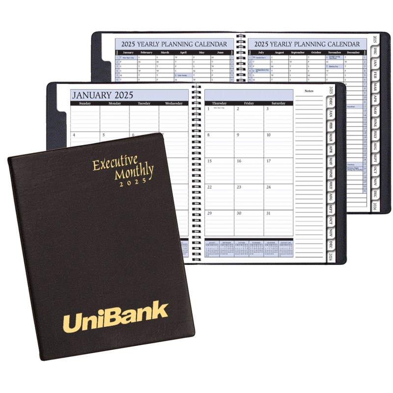 Executive Monthly Planner w/ Continental Vinyl Cover 1 Executive Monthly Planner w/ Continental Vinyl Cover 1