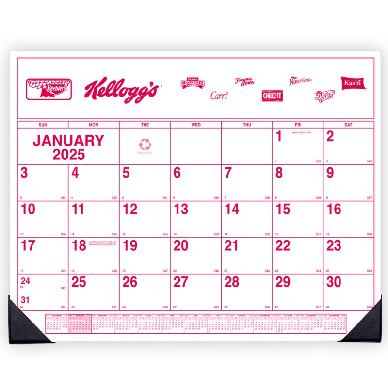 Custom Desk Pad Calendar (1 Color) - 17"x22" 1 Custom Desk Pad Calendar (1 Color) - 17"x22" 1