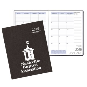 Monthly Desk Saddle Stitched Appointment Calendar/Planner w/ Leatherette Cover 1 Monthly Desk Saddle Stitched Appointment Calendar/Planner w/ Leatherette Cover 1
