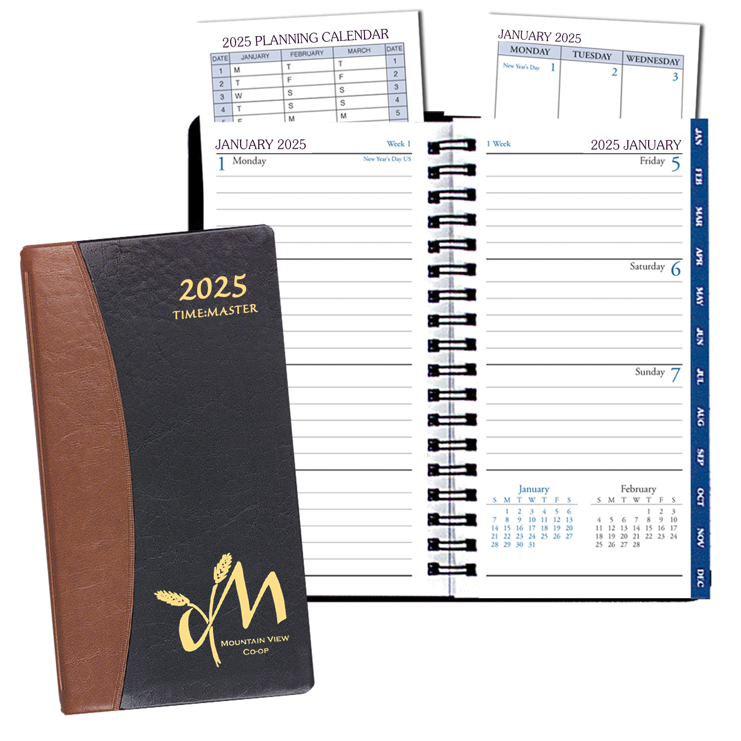 Time Management Pocket Planner w/ Carriage Vinyl Cover 1
