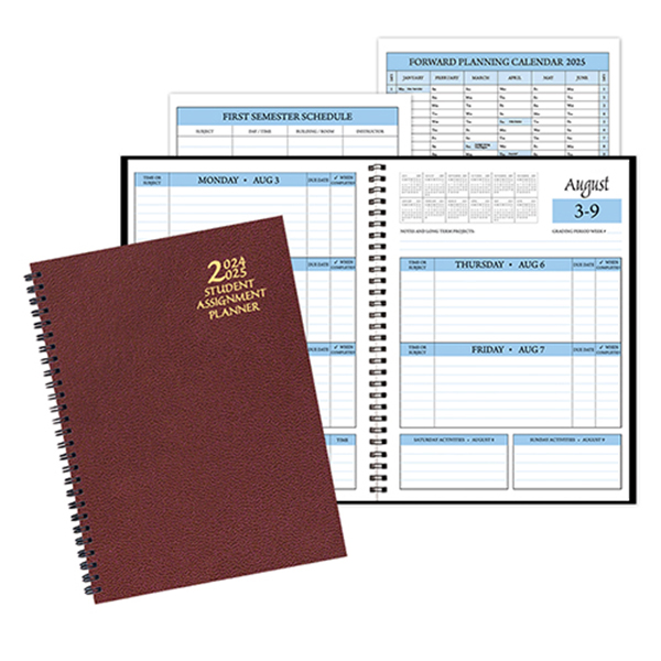 Student Assignment Planner w/ Leatherette Cover 1