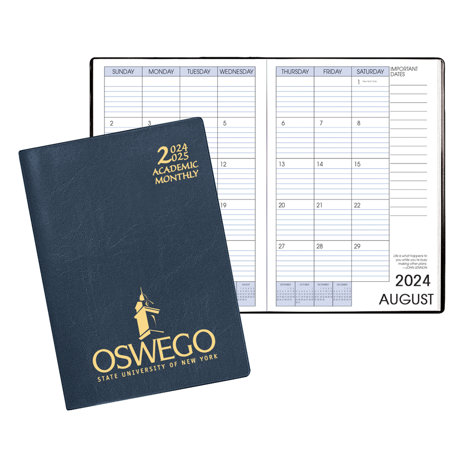 Academic Monthly Planner w/ Continental Vinyl Cover 1