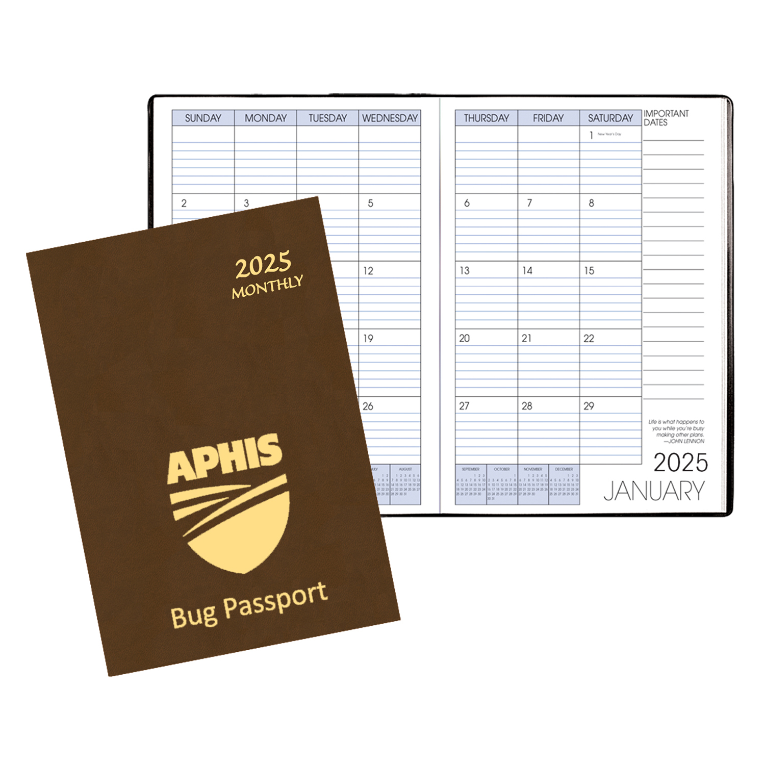 Monthly Desk Saddle Stitched Appointment Planner w/ Canyon Cover 1