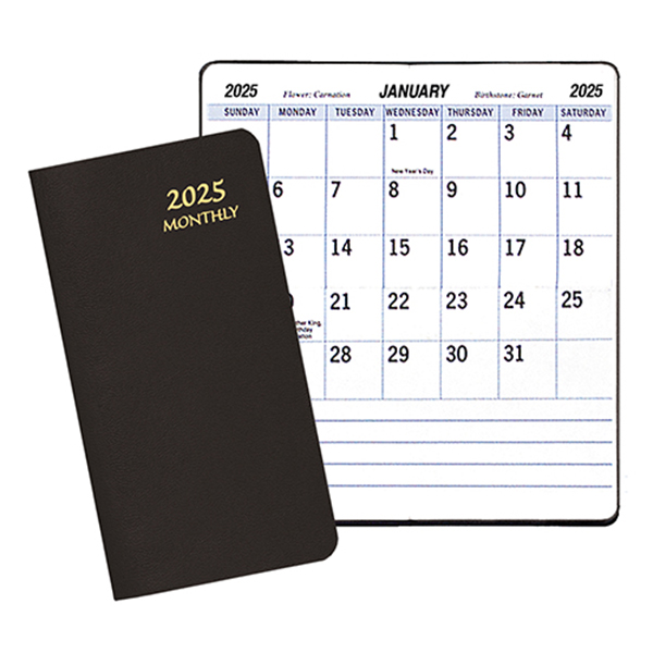 Large Print Monthly Pocket Planner w/ Leatherette Cover 1