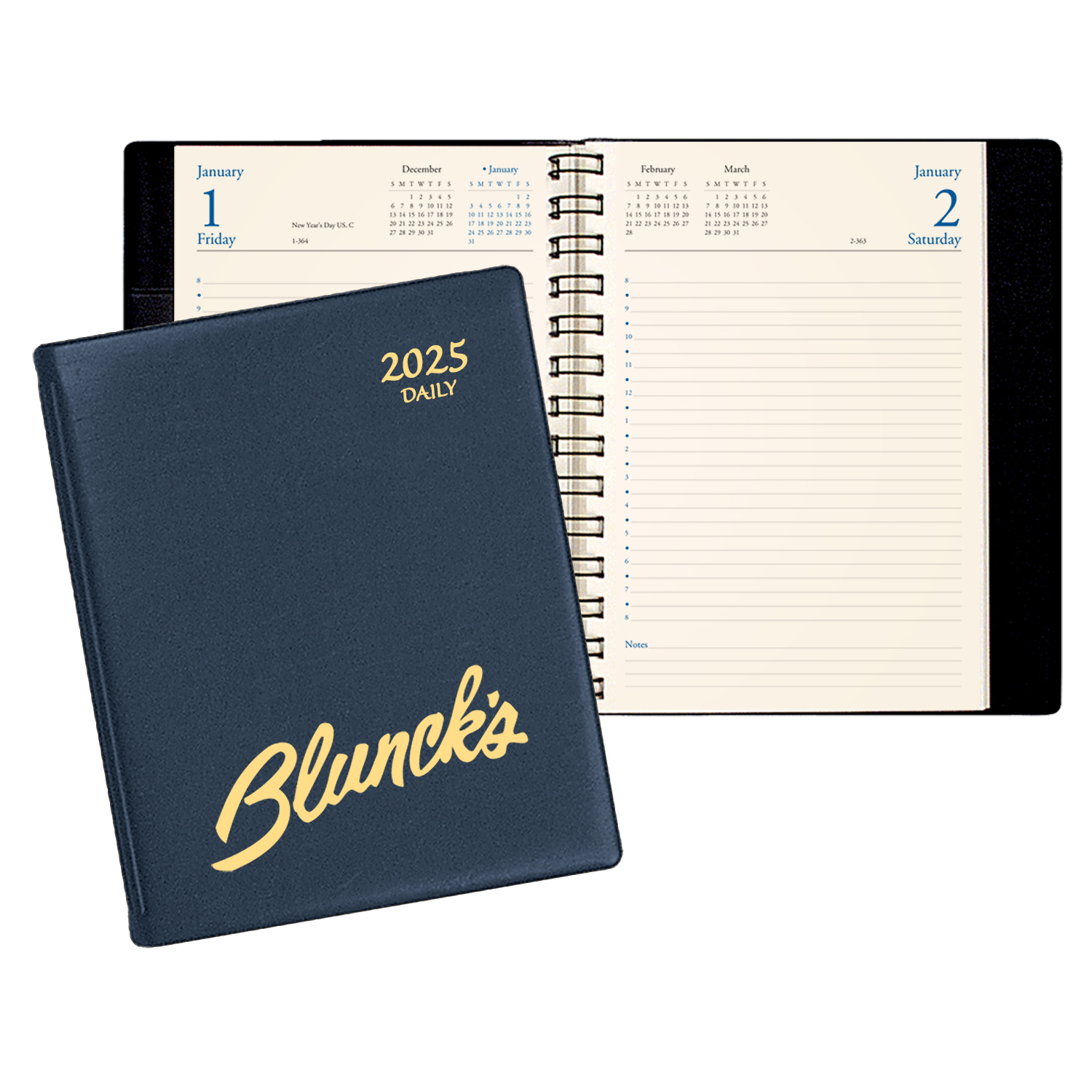 Daily Classic Wire Bound Diary w/ Continental Vinyl Cover 1