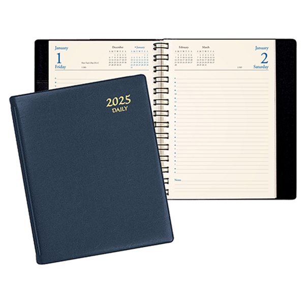 Daily Classic Wire Bound Diary w/ Continental Vinyl Cover 1