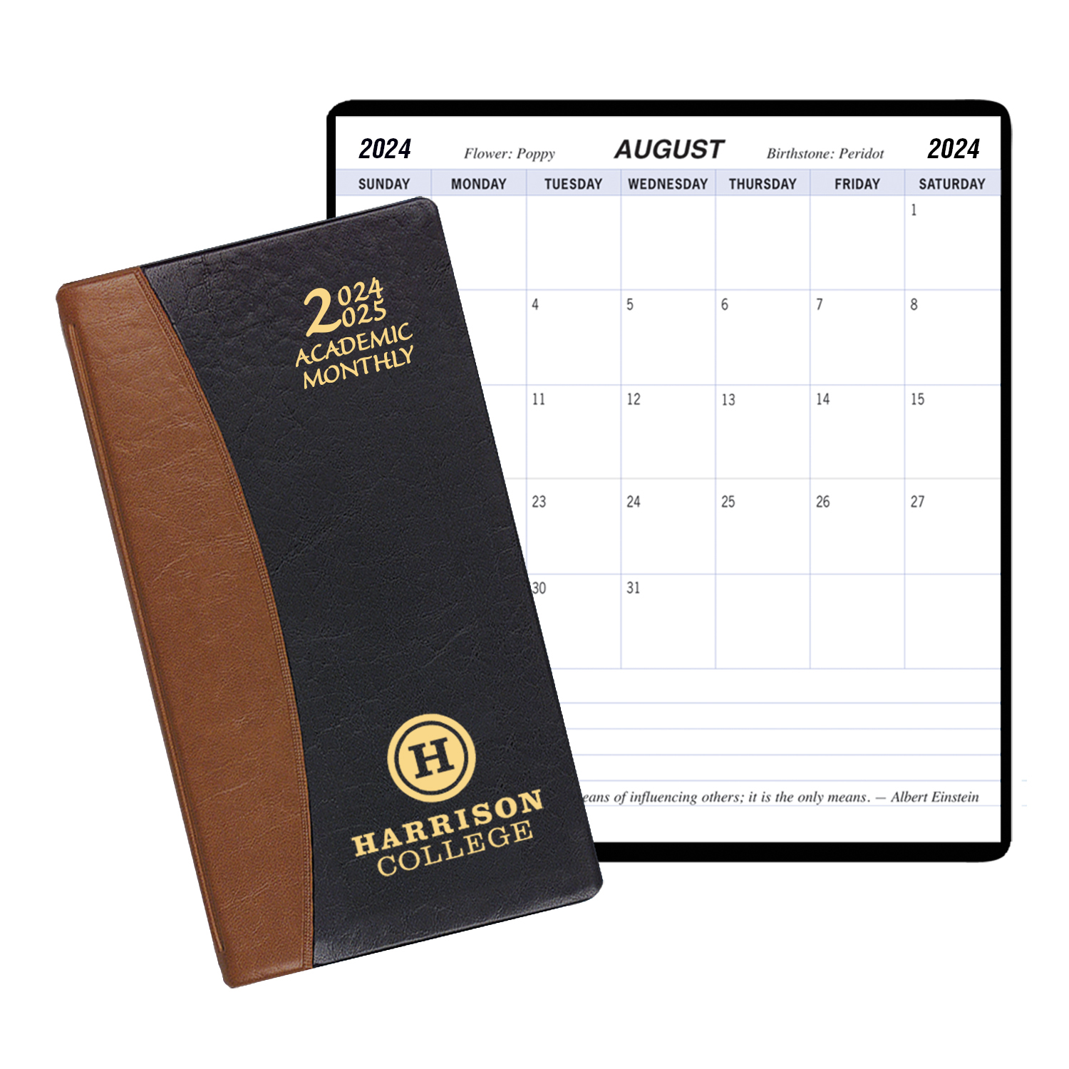 Academic Monthly Pocket Planner w/ Carriage Vinyl Cover 1