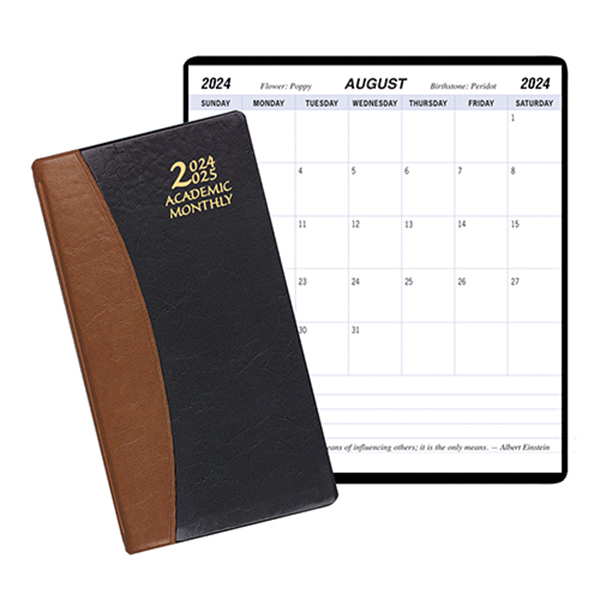 Academic Monthly Pocket Planner w/ Carriage Vinyl Cover 1