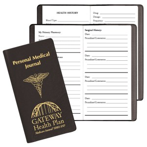 Personal Medical Journal w/ Continental Vinyl Cover 1 Personal Medical Journal w/ Continental Vinyl Cover 1