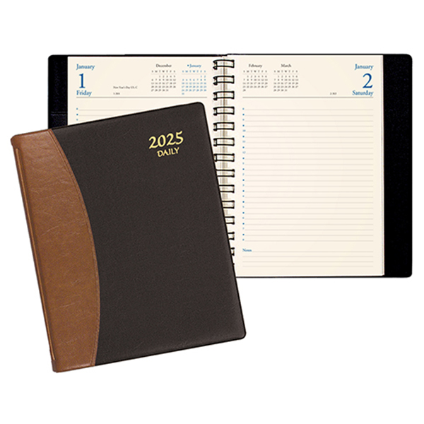 Daily Classic Wire Bound Diary w/ Carriage Vinyl Cover 1