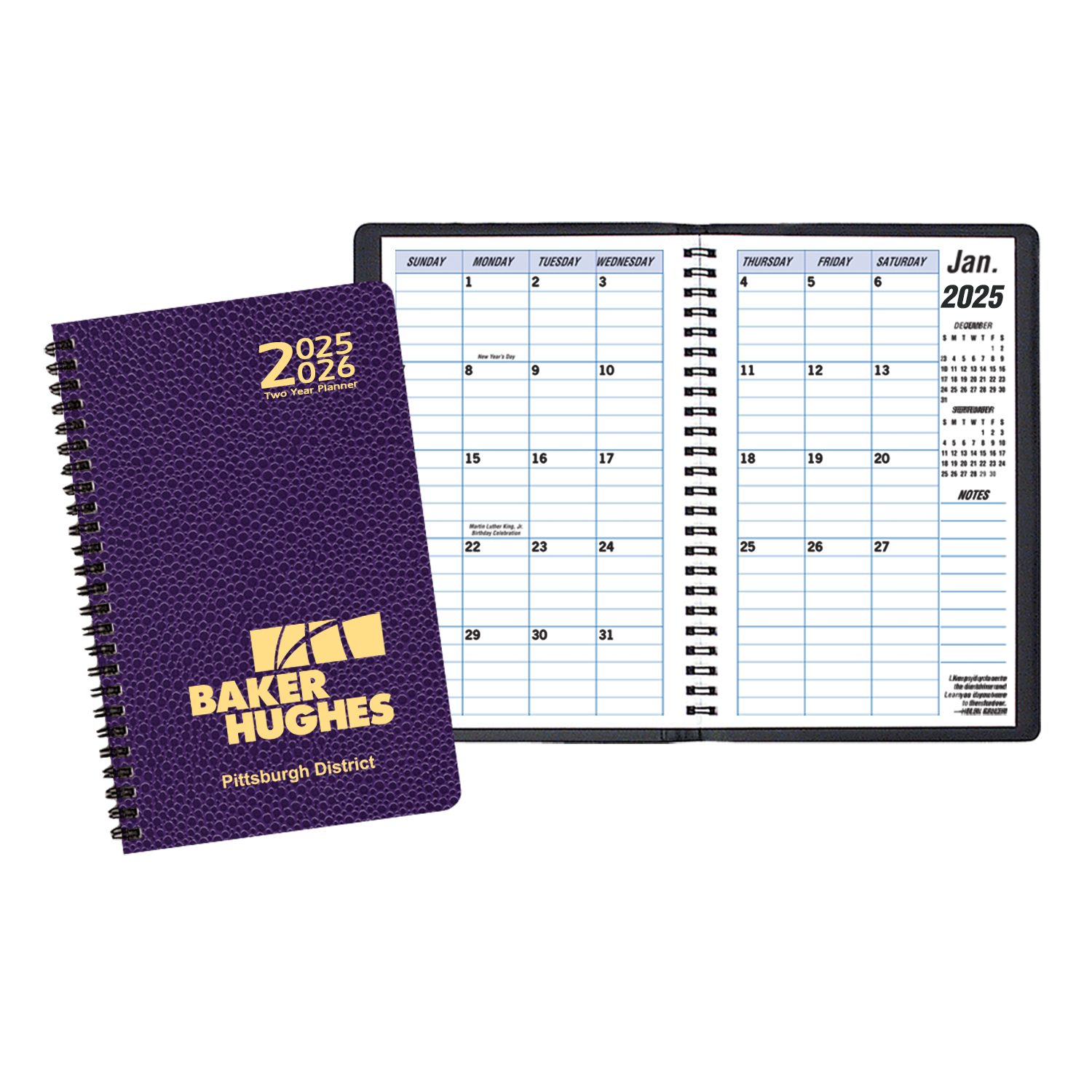 Two Year Monthly Desk Planner w/ Cobblestone Cover 1