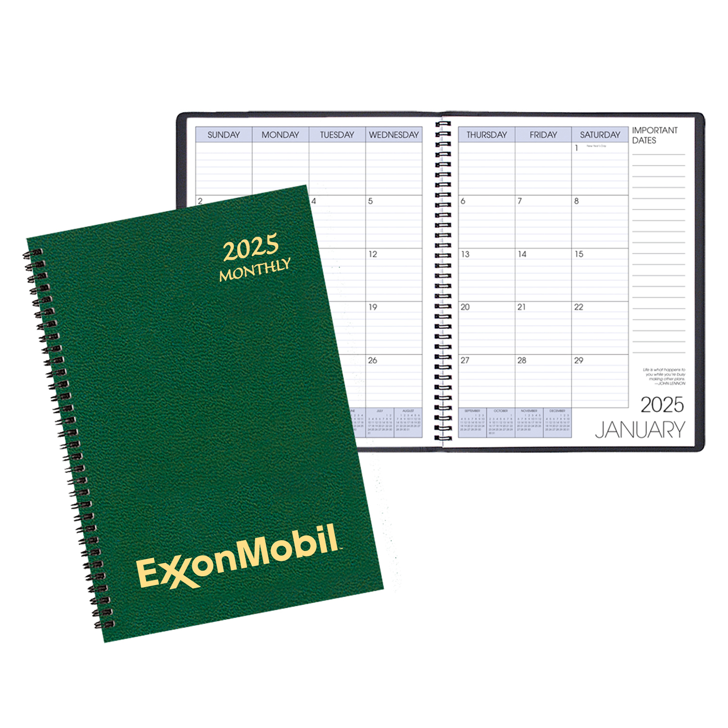 Monthly Desk Wire Bound Appointment Planner w/ Leatherette Cover 1