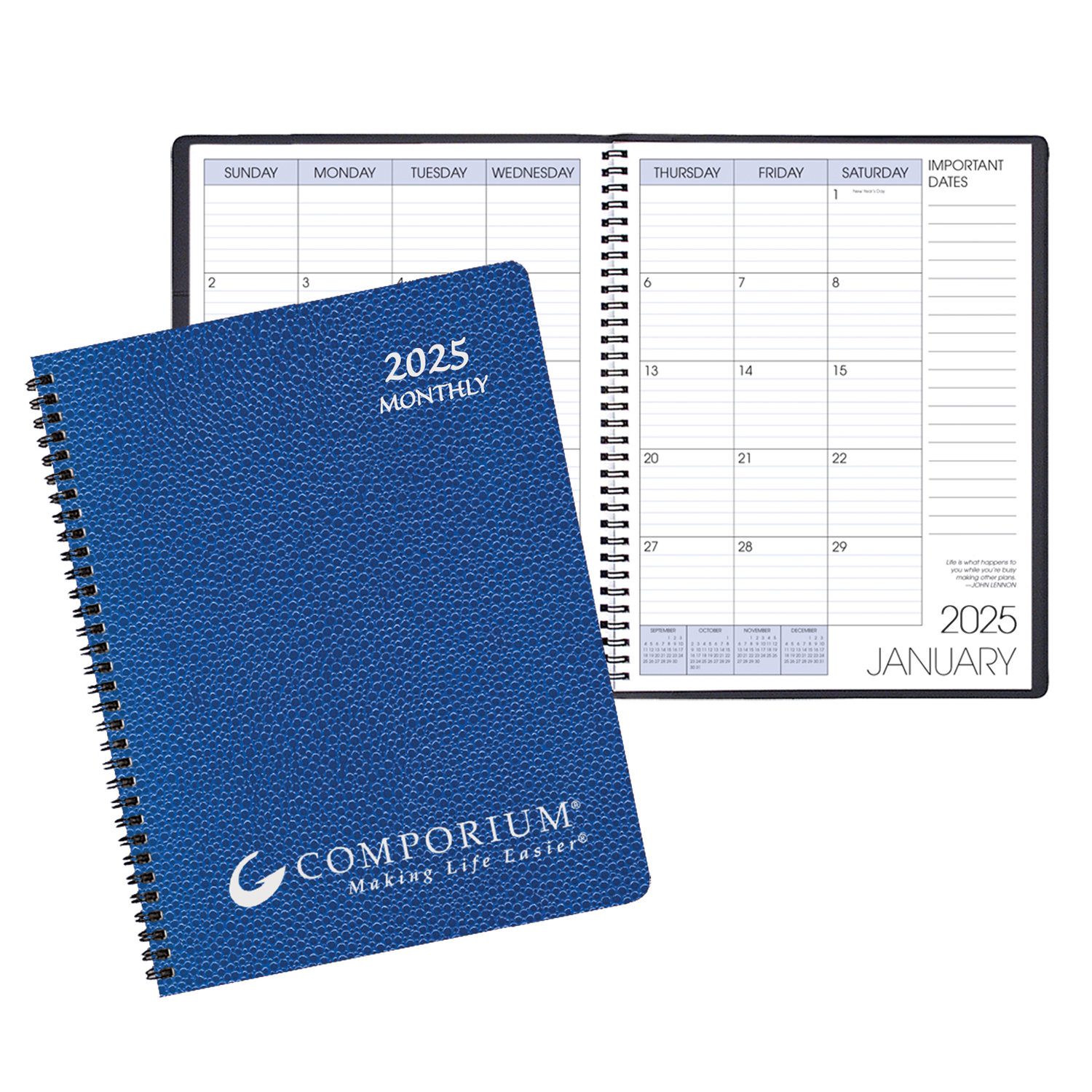 Monthly Desk Appointment Calendar/Planner w/ Cobblestone Cover 1