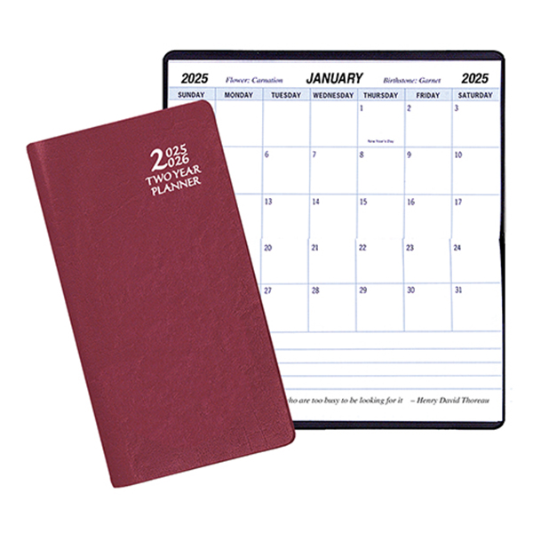 Two Year Pocket Planner w/ Continental Vinyl Cover 1