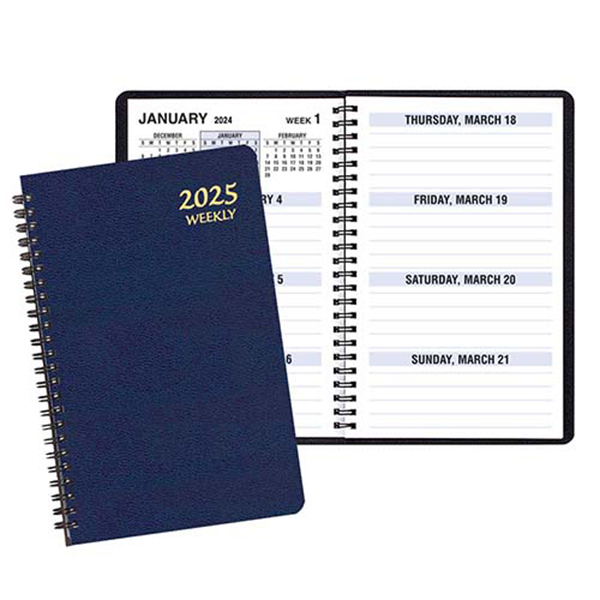 Large Print Weekly Desk Planner w/ Leatherette Cover 1