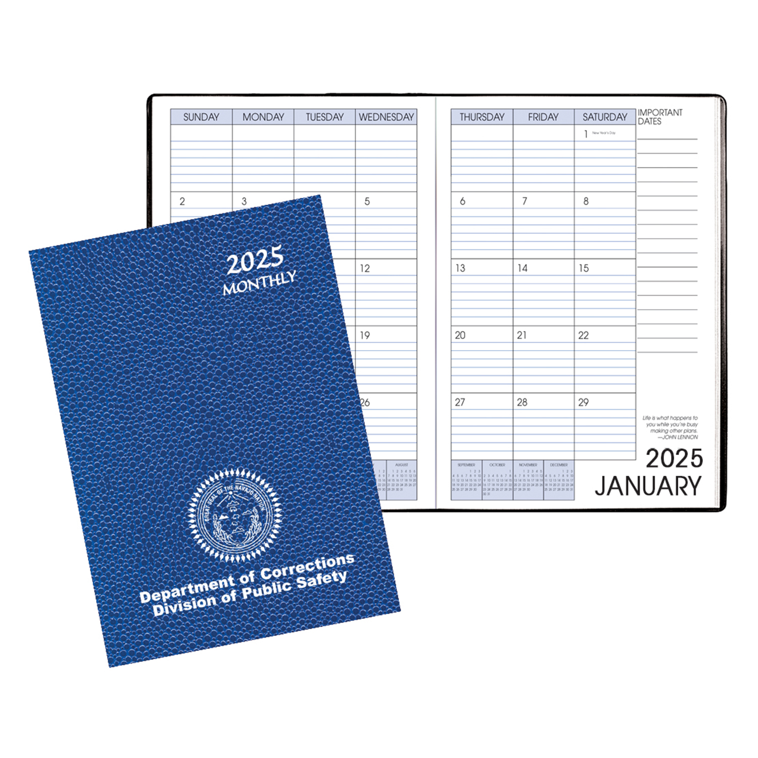 Monthly Desk Saddle Stitched Appointment Planner w/ Cobblestone Cover 1