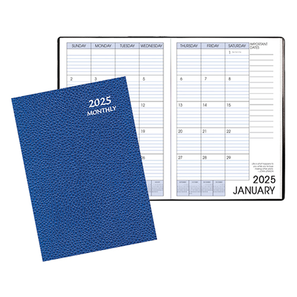 Monthly Desk Saddle Stitched Appointment Planner w/ Cobblestone Cover 1