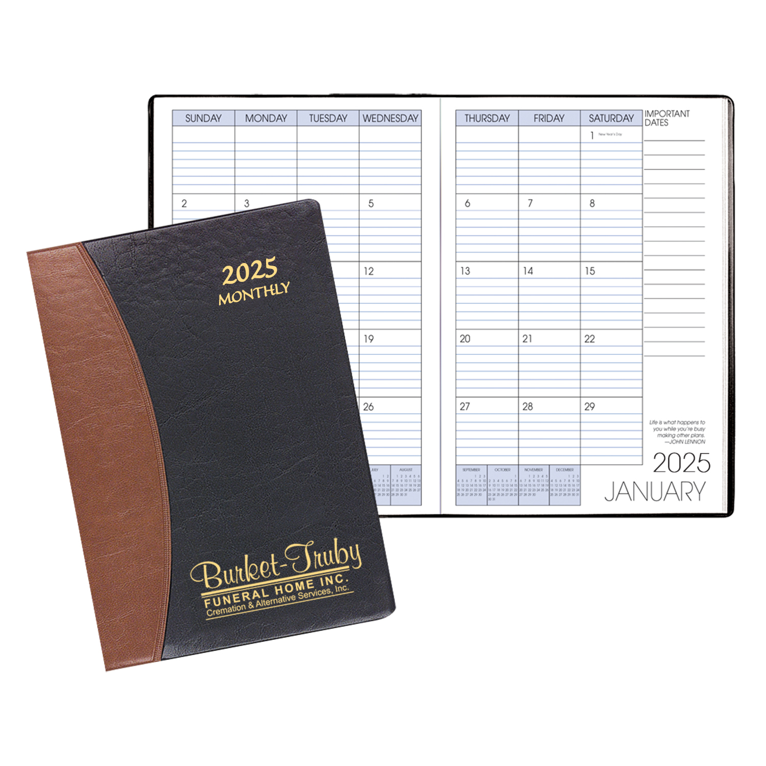Monthly Desk Refillable Appointment Planner W/ Carriage Vinyl Cover 1