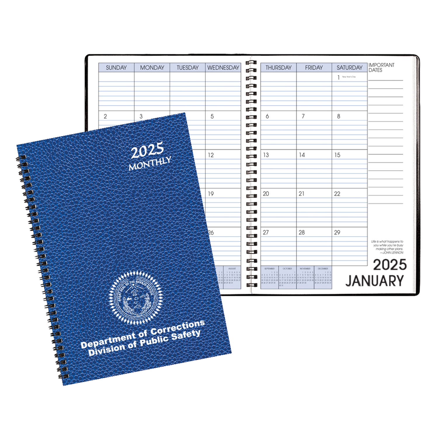 Monthly Desk Wire Bound Appointment Planner w/ Cobblestone Cover 1