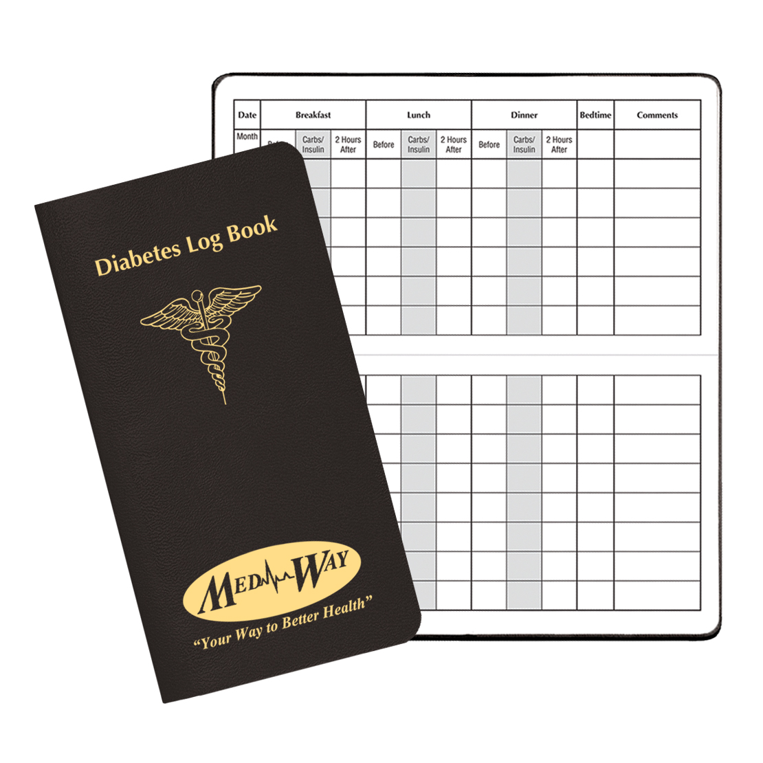 Diabetes Log Book w/ Leatherette Cover 1