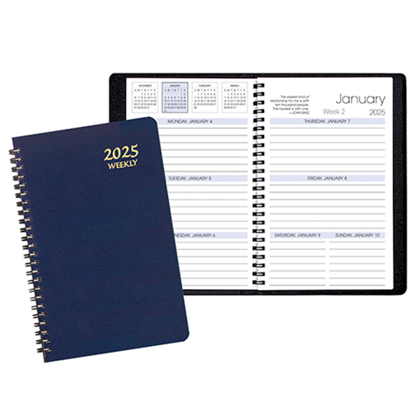 Weekly Desk Appointment Planner w/ Leatherette Cover 1