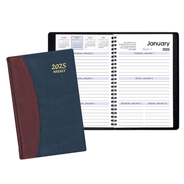 Weekly Desk Appointment Planner w/ Carriage Vinyl Cover 1