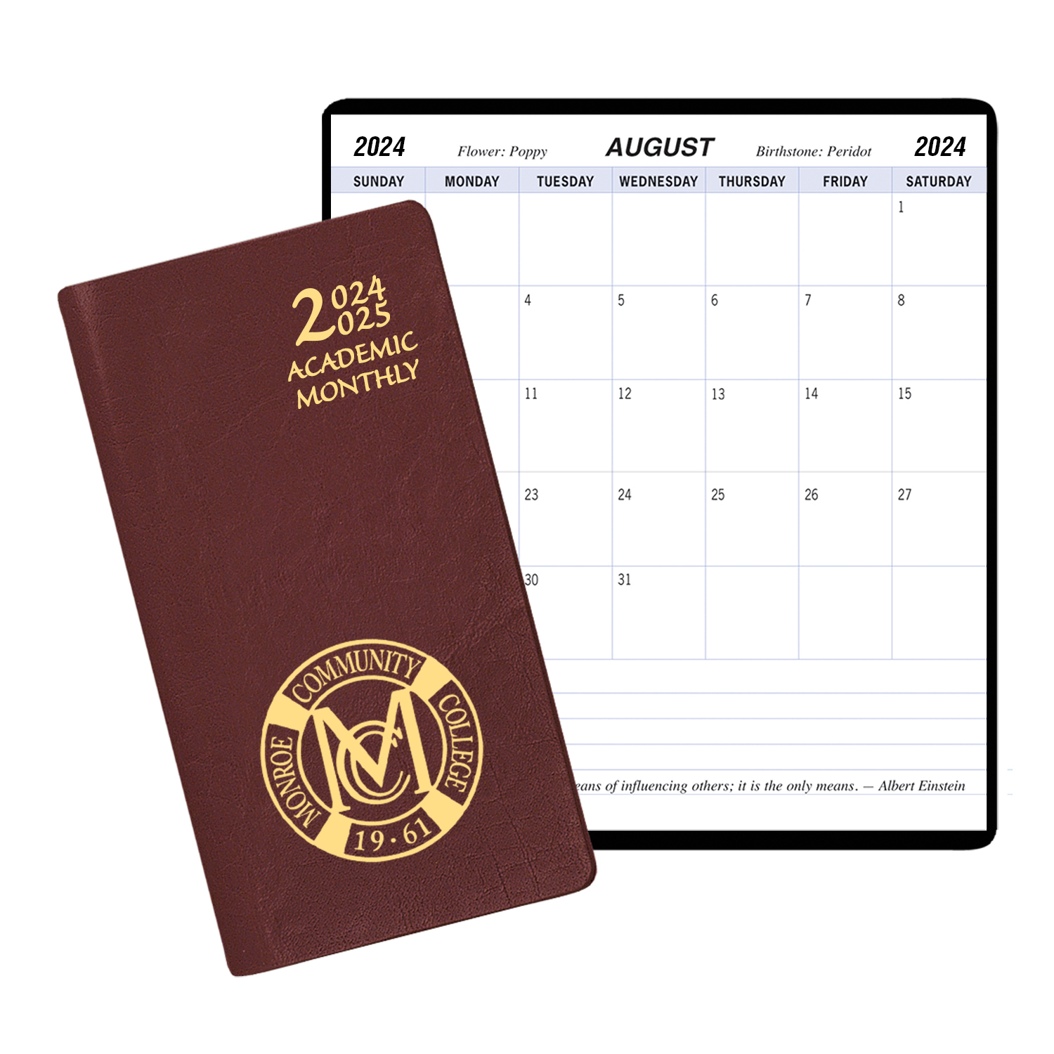 Academic Monthly Pocket Planner w/ Continental Vinyl Cover 1