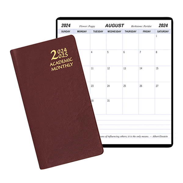 Academic Monthly Pocket Planner w/ Continental Vinyl Cover 1