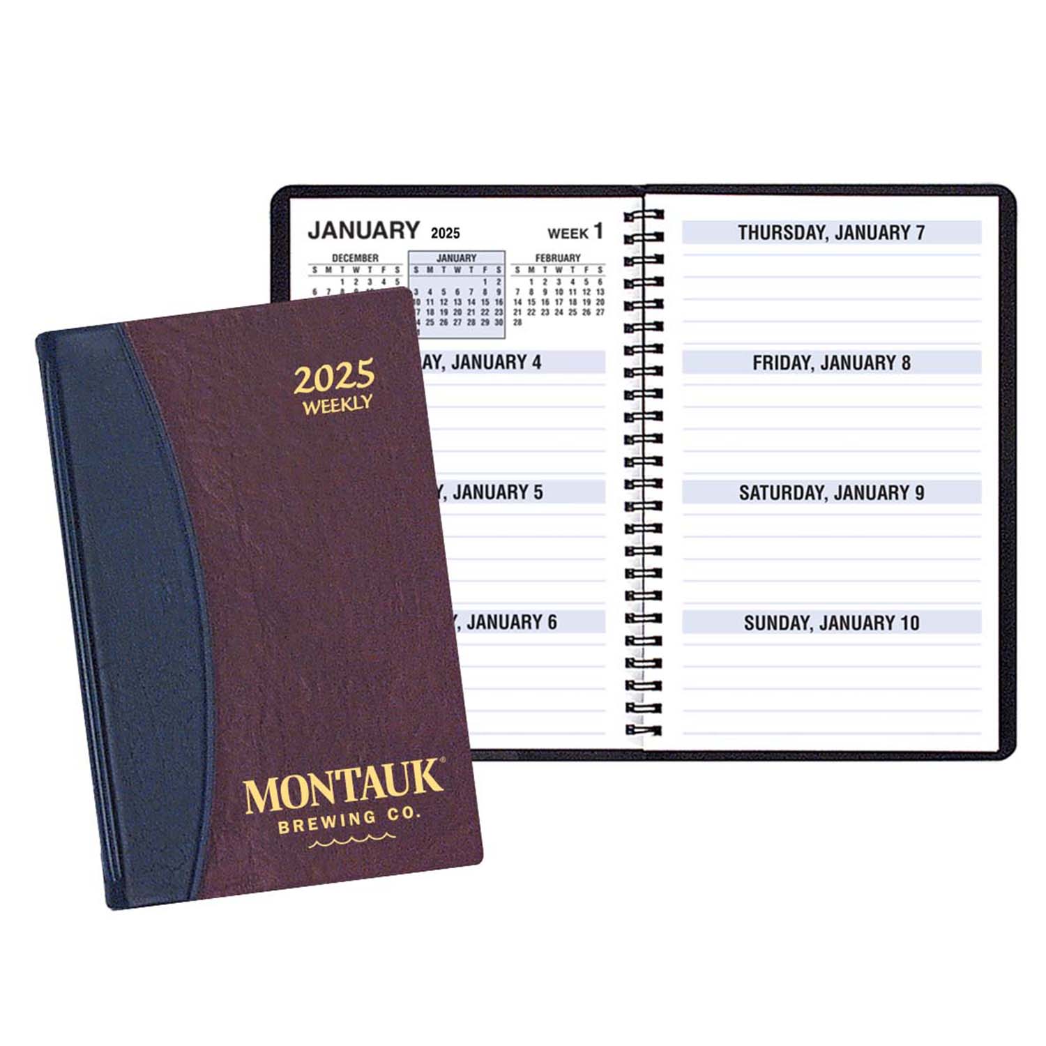 Large Print Weekly Desk Planner w/ Carriage Vinyl Cover 1