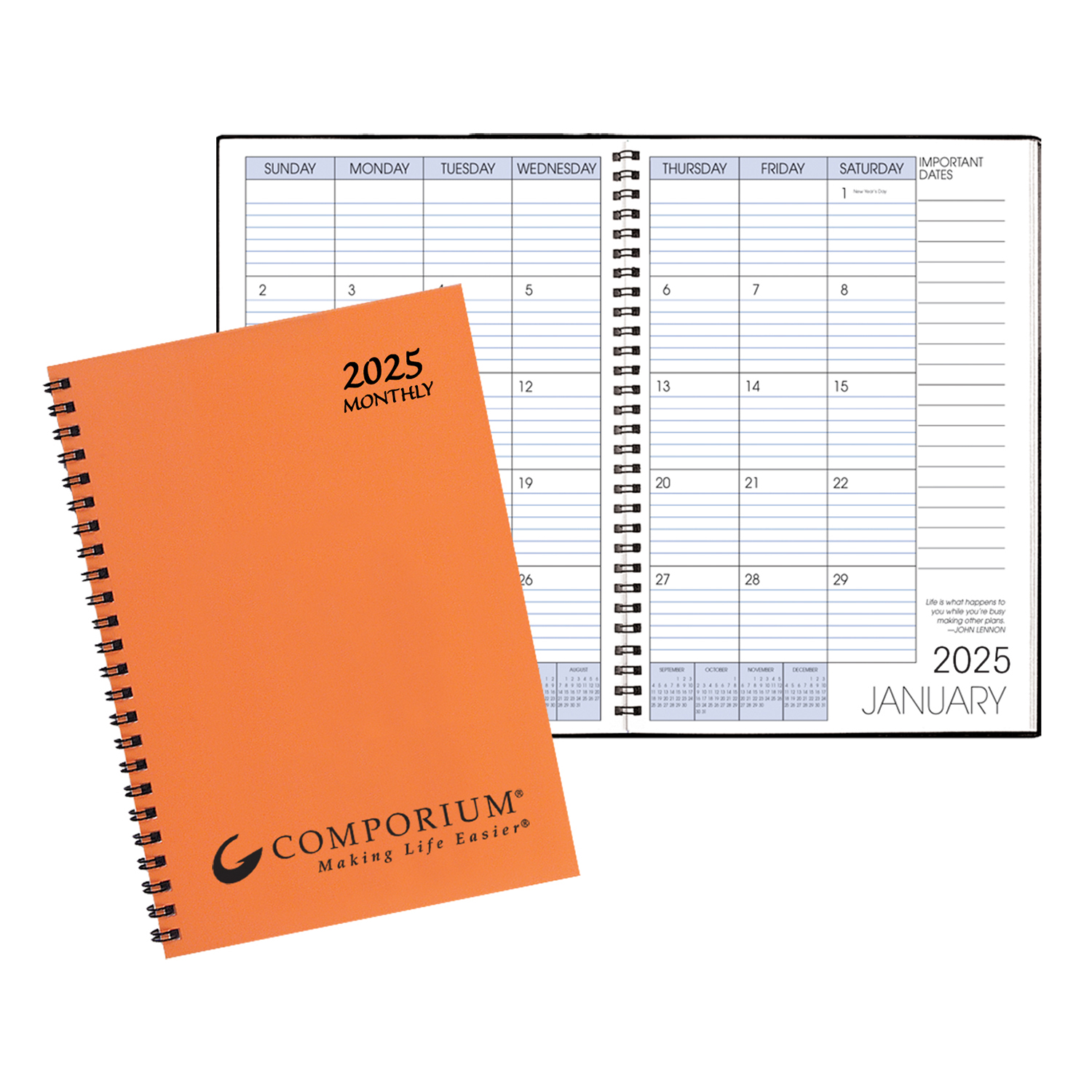 Monthly Desk Wire Bound Appointment Planner w/ Technocolor Cover 1