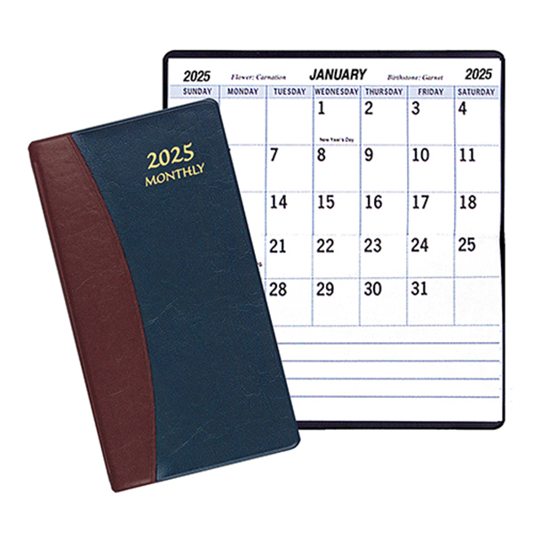 Large Print Monthly Pocket Planner w/ Carriage Vinyl Cover 1