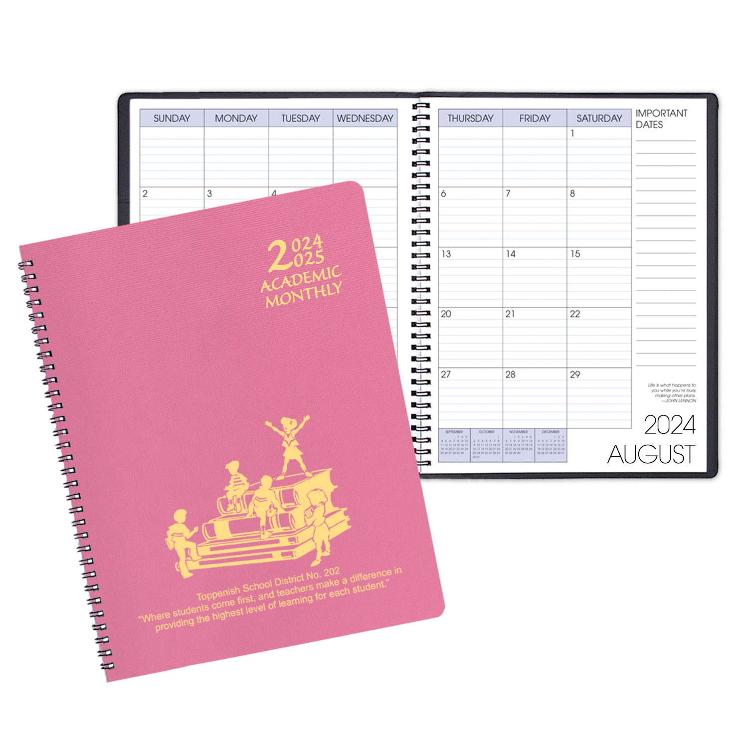 Academic Wire Bound Monthly Desk Planner w/ Twilight Cover 1