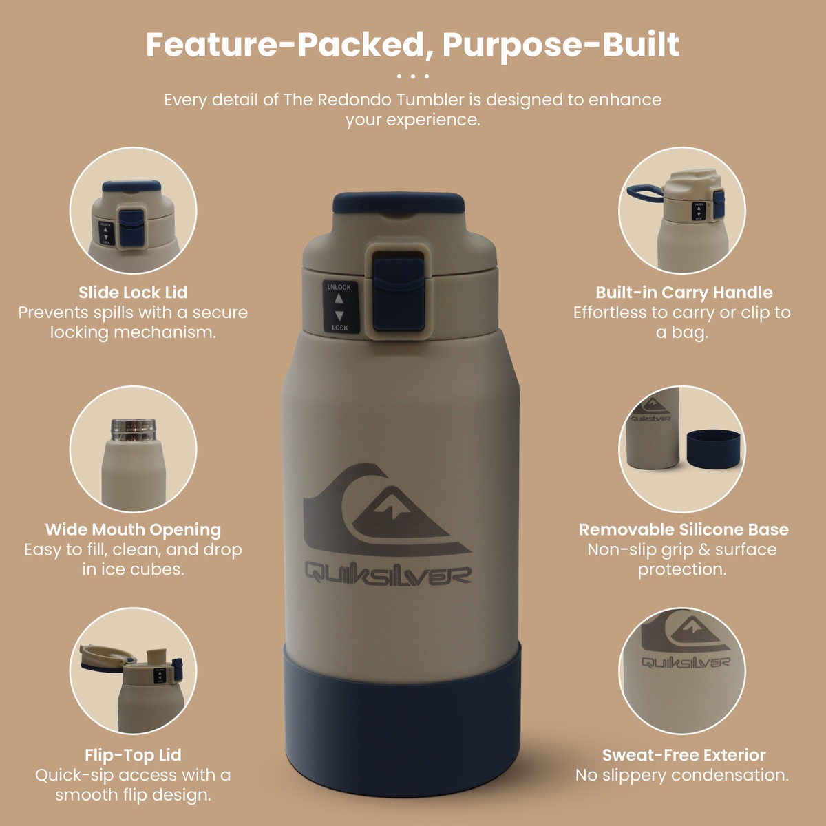 Quiksilver Redondo 26 oz Stainless Steel Tumbler 1