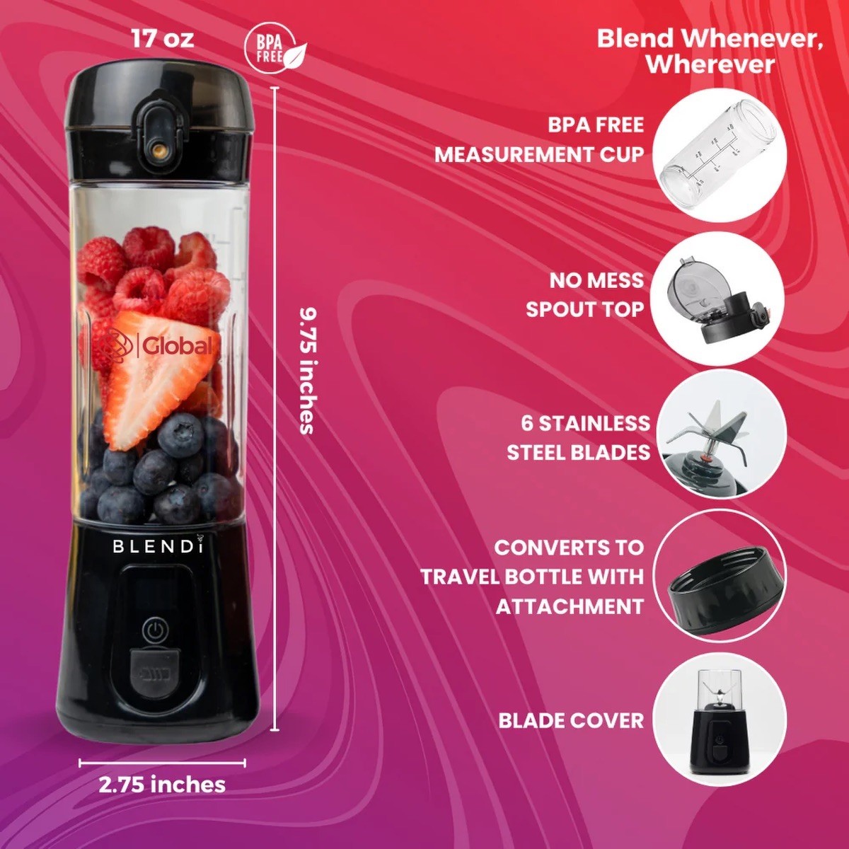 BLENDi Pro+ Portable Blender 17oz 1