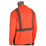 Class 2 Long Sleeve 50+ UPF T-Shirt - Orange/Black/Silver Blank Back View Class 2 Long Sleeve 50+ UPF T-Shirt - Orange/Black/Silver Blank Back View