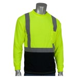 Class 2 Long Sleeve 50+ UPF T-Shirt - Yellow/Black/Silver Blank Front View Class 2 Long Sleeve 50+ UPF T-Shirt - Yellow/Black/Silver Blank Front View