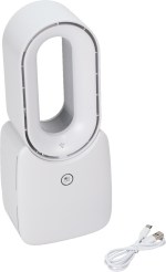 Rechargeable Bladeless Desk Fan - WHITE Rechargeable Bladeless Desk Fan - WHITE