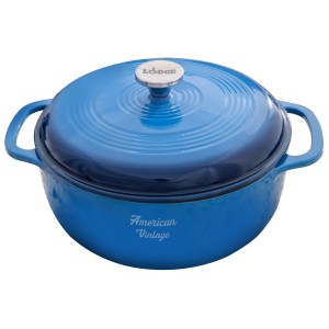 Lodge 6 Qt Blue Enameled Cast Iron Dutch Oven 1 Lodge 6 Qt Blue Enameled Cast Iron Dutch Oven 1