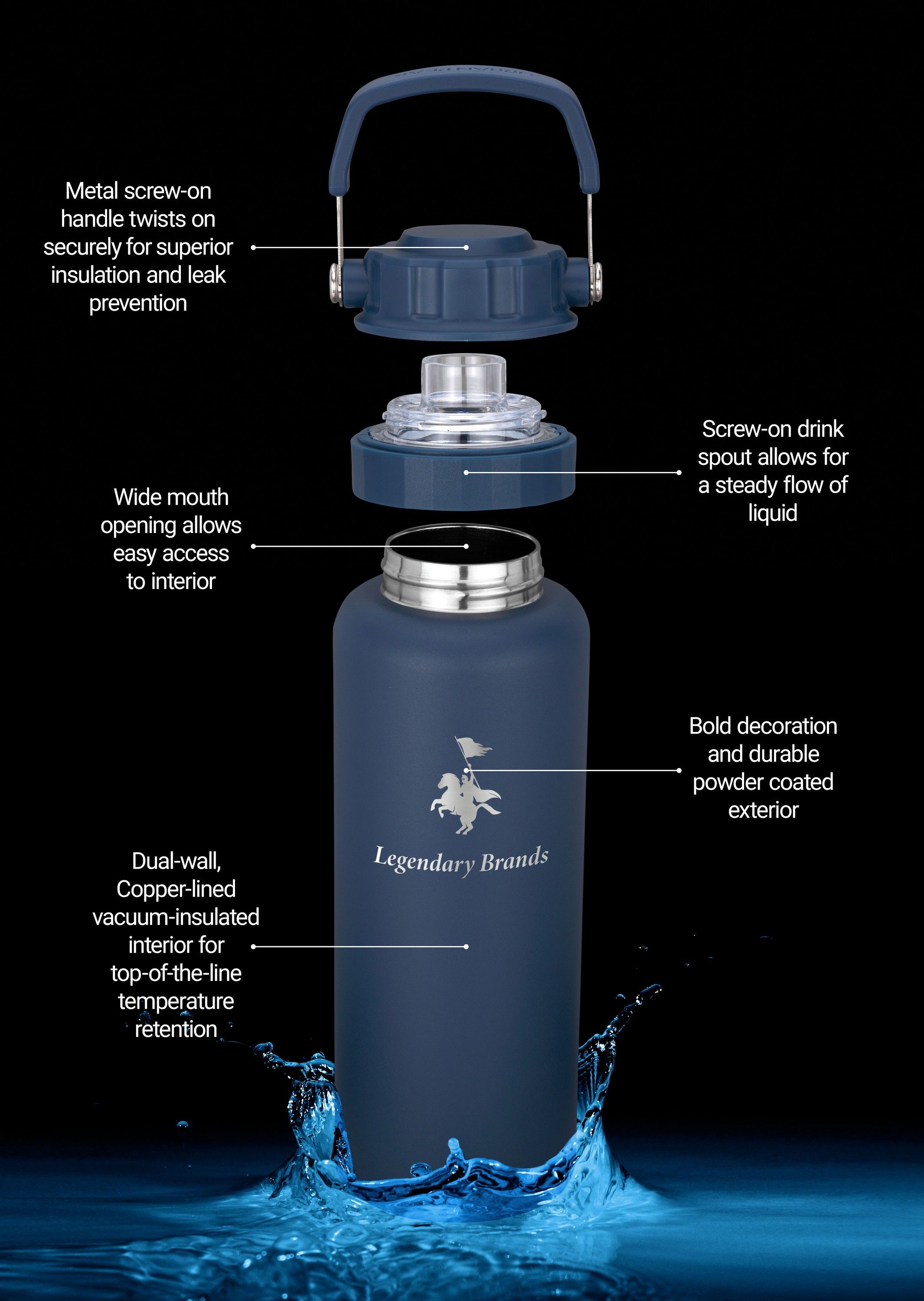 Urban Peak 40oz Dual Top Water Bottle 1