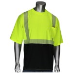 Class 2 Short Sleeve Black Bottom Front T-Shirt - Yellow/Black Blank Front View Class 2 Short Sleeve Black Bottom Front T-Shirt - Yellow/Black Blank Front View