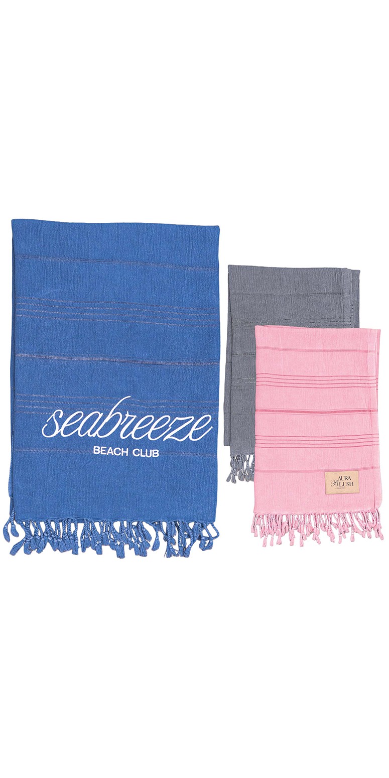 Stone Washed Demin Peshtemal Towel 1
