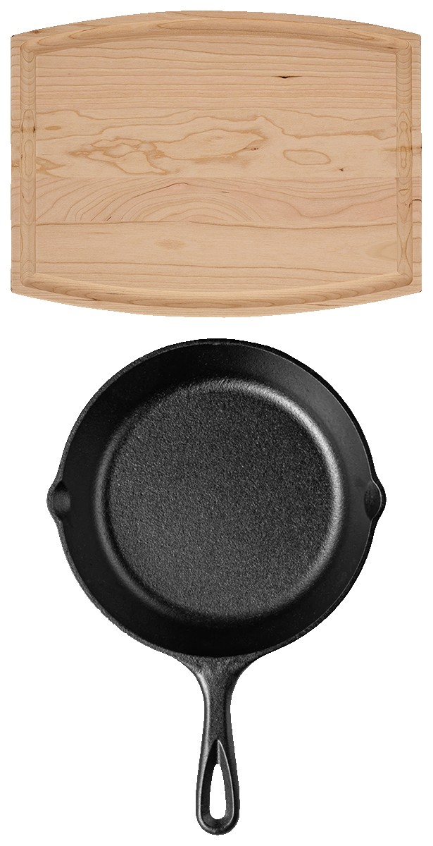 Lodge 8" Skillet/12" Arch Cutting Board Gift Set 1