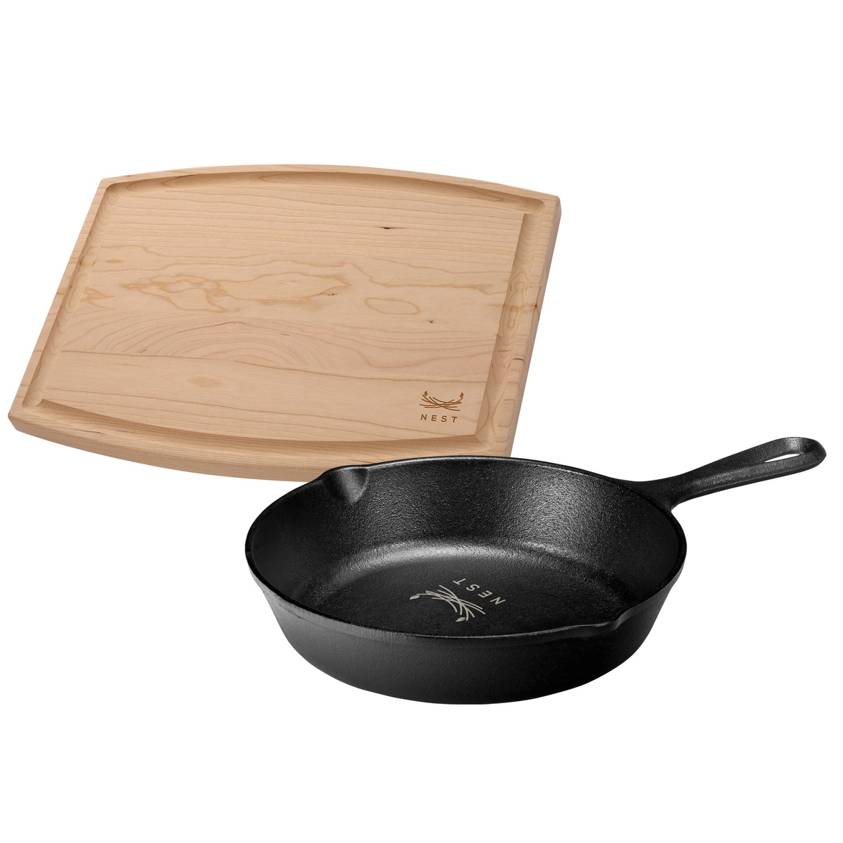 Lodge 8" Skillet/12" Arch Cutting Board Gift Set 1