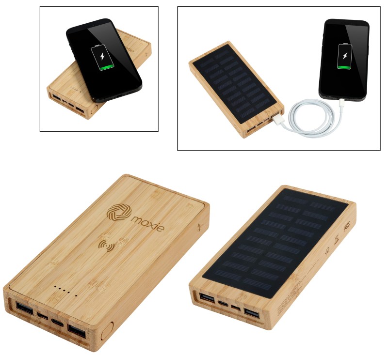 Bamboo 10,000mAh Solar/Wireless Powerbank 1 Bamboo 10,000mAh Solar/Wireless Powerbank 1
